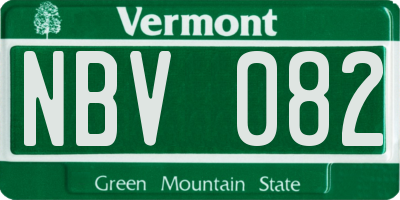 VT license plate NBV082