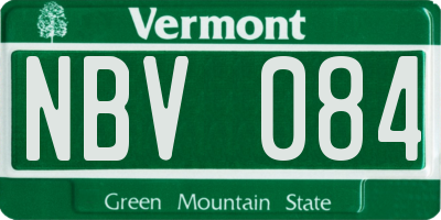 VT license plate NBV084