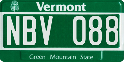 VT license plate NBV088