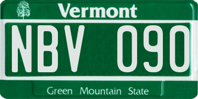 VT license plate NBV090