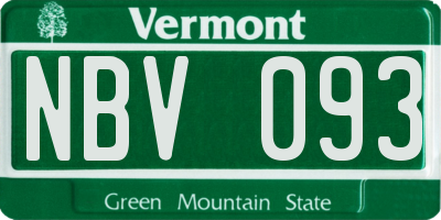 VT license plate NBV093