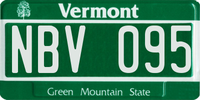 VT license plate NBV095