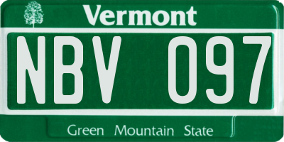 VT license plate NBV097