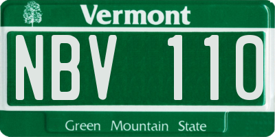 VT license plate NBV110