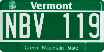 VT license plate NBV119