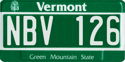 VT license plate NBV126