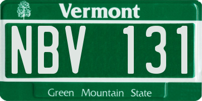 VT license plate NBV131