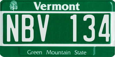 VT license plate NBV134