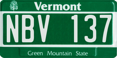 VT license plate NBV137