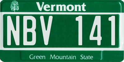 VT license plate NBV141