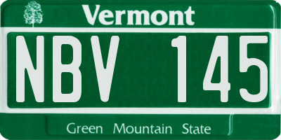 VT license plate NBV145