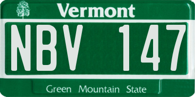 VT license plate NBV147