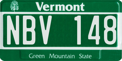 VT license plate NBV148