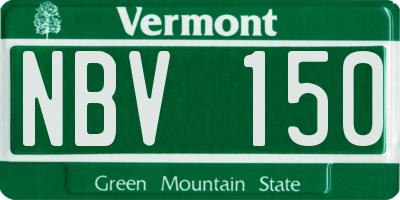 VT license plate NBV150
