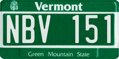 VT license plate NBV151
