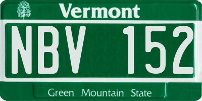 VT license plate NBV152