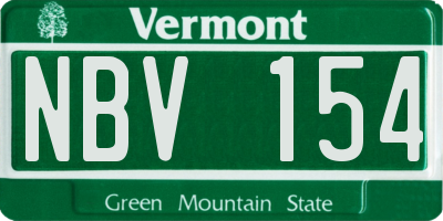VT license plate NBV154