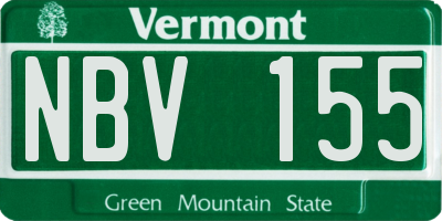 VT license plate NBV155