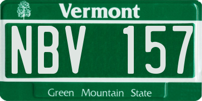 VT license plate NBV157