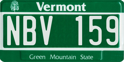 VT license plate NBV159