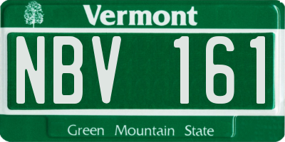 VT license plate NBV161