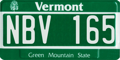 VT license plate NBV165