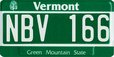 VT license plate NBV166