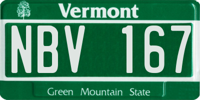 VT license plate NBV167