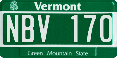 VT license plate NBV170