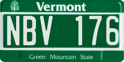 VT license plate NBV176