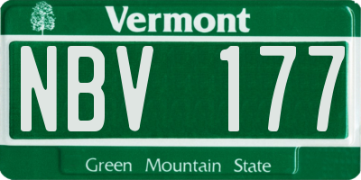 VT license plate NBV177