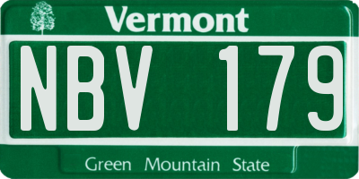 VT license plate NBV179