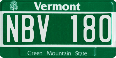 VT license plate NBV180