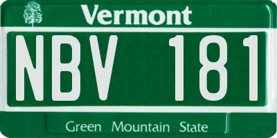 VT license plate NBV181