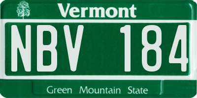 VT license plate NBV184
