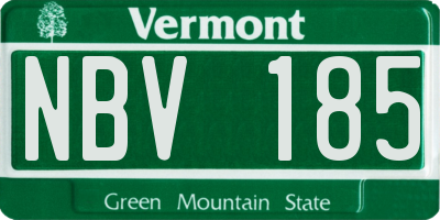 VT license plate NBV185