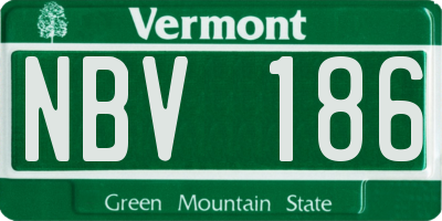 VT license plate NBV186