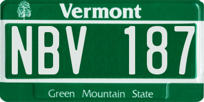 VT license plate NBV187