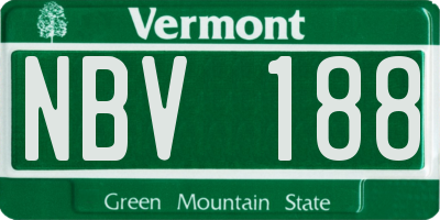 VT license plate NBV188