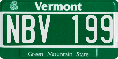VT license plate NBV199