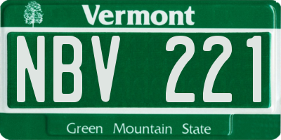 VT license plate NBV221