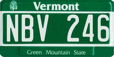 VT license plate NBV246
