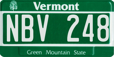 VT license plate NBV248