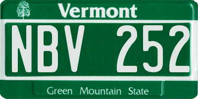 VT license plate NBV252