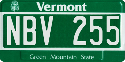 VT license plate NBV255