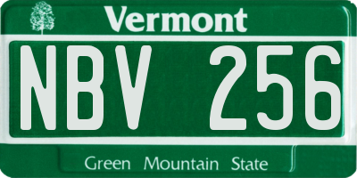 VT license plate NBV256