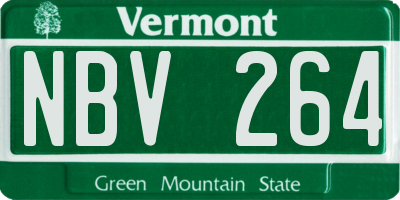 VT license plate NBV264