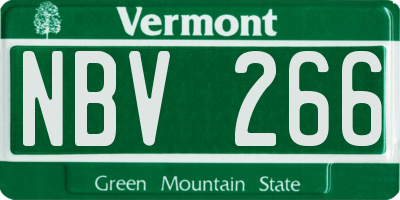VT license plate NBV266