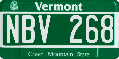 VT license plate NBV268