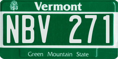 VT license plate NBV271